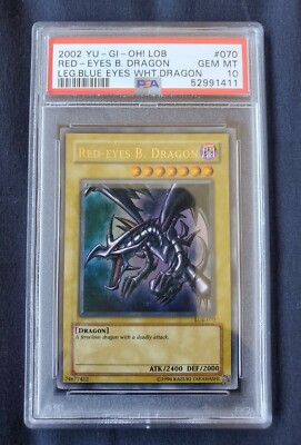 2002 YU-GI-OH! RED EYES BLACK DRAGON LOB 070 PSA 10 GEM MINT | eBay