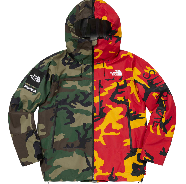 Supreme The North Face Split Taped Seam Shell Jacket Woodland Camo