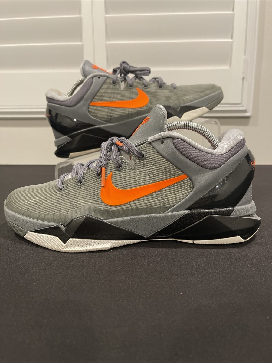Mens NIKE ZOOM KOBE VII 7 SYSTEM WOLF GREY ORANGE PROTRO 488371