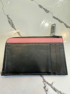 DIOR X KAWS Pink BEE 🐝 Wallet w/ Zipper black leather cardholder