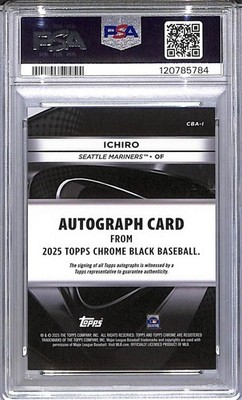 2025 Topps Chrome Black - Autographs Ichiro Suzuki #CBA-I Gold