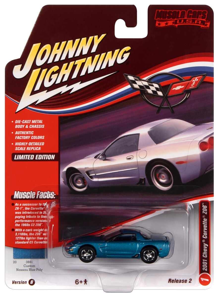 Johnny Lightning 1:64 Diecast Car 2001 Chevrolet Corvette Z06