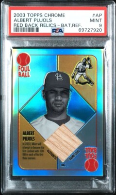 2003 TOPPS CHROME RED BACK RELICS REFRACTOR #AP ALBERT PUJOLS BAT