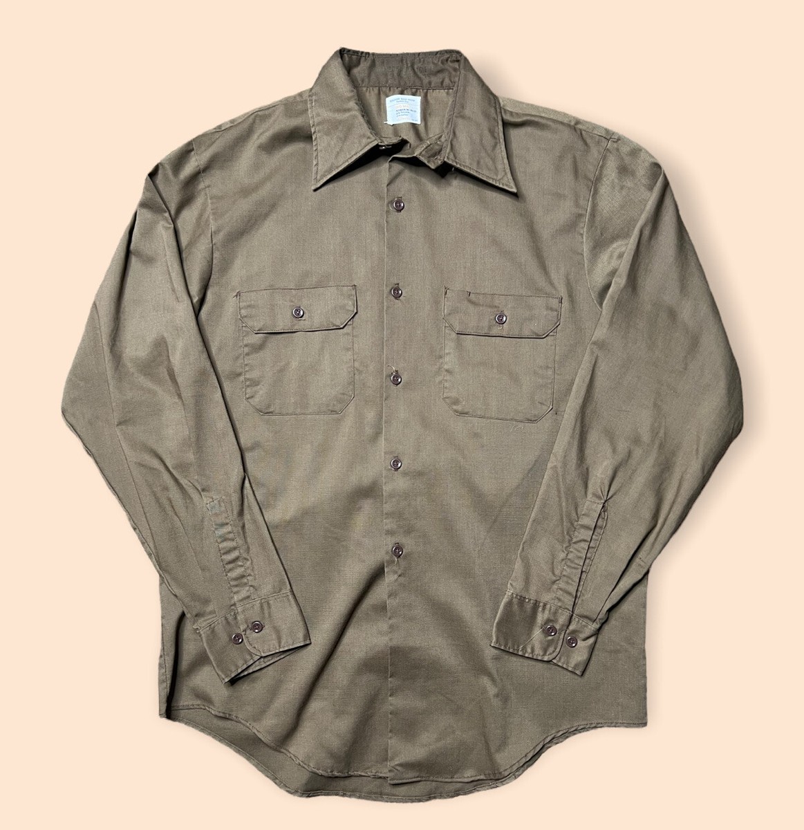 Vintage Big Mac Men's Large Brown Long Sleeve Button Up Shirt