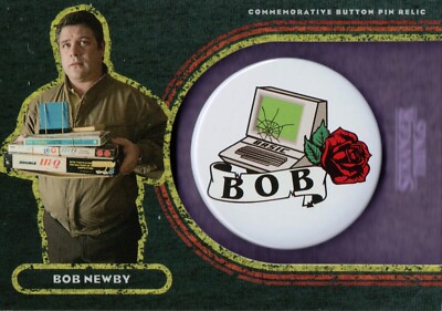 Stranger Things Upside Down, Bob Newby Purple Button Pin Relic