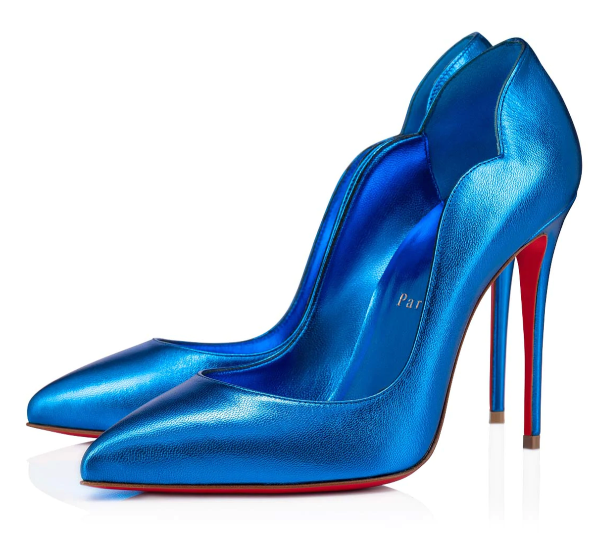 Christian Louboutin Hot Chick 100 Alize Blue Leather Pointed Toe
