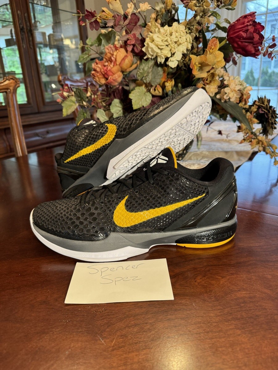 Nike Zoom Kobe VI 6 Black Del Sol 429659 002 Black Yellow White Sz
