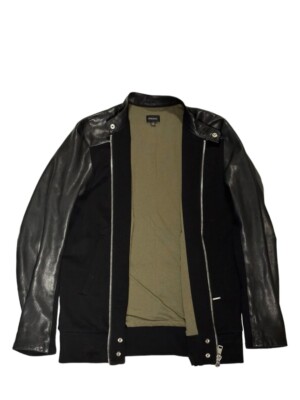 Diesel Men's Black Cotton Lamb Skin Leather Jacket medium RN