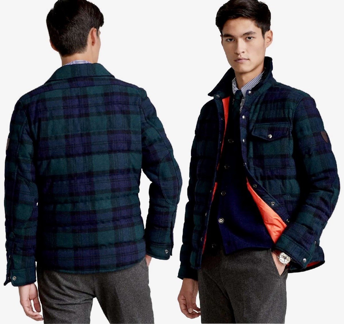 MENS XS POLO RALPH LAUREN Blackwatch Tartan Plaid Wool Down