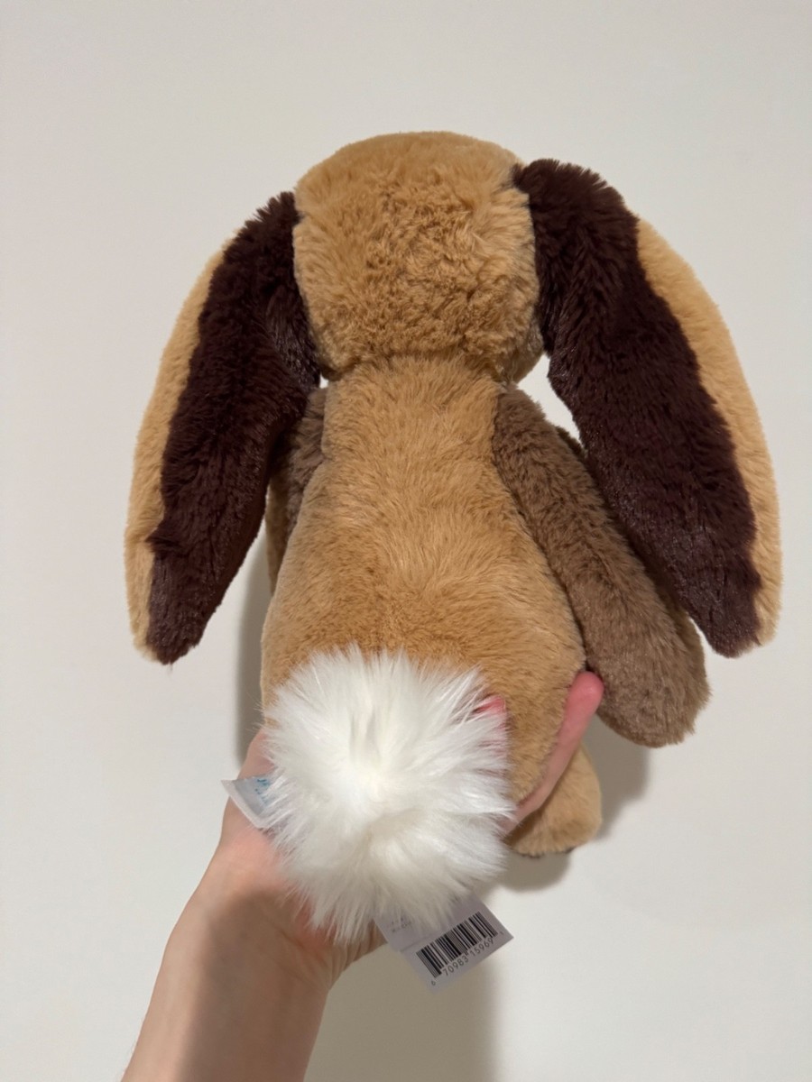 Jellycat ORIGINAL BASHFUL PATCHWORK BROWN BUNNY Medium Soft Plush