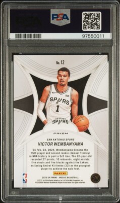 2023-24 Mosaic Victor Wembanyama Epic Performers Green Prizm