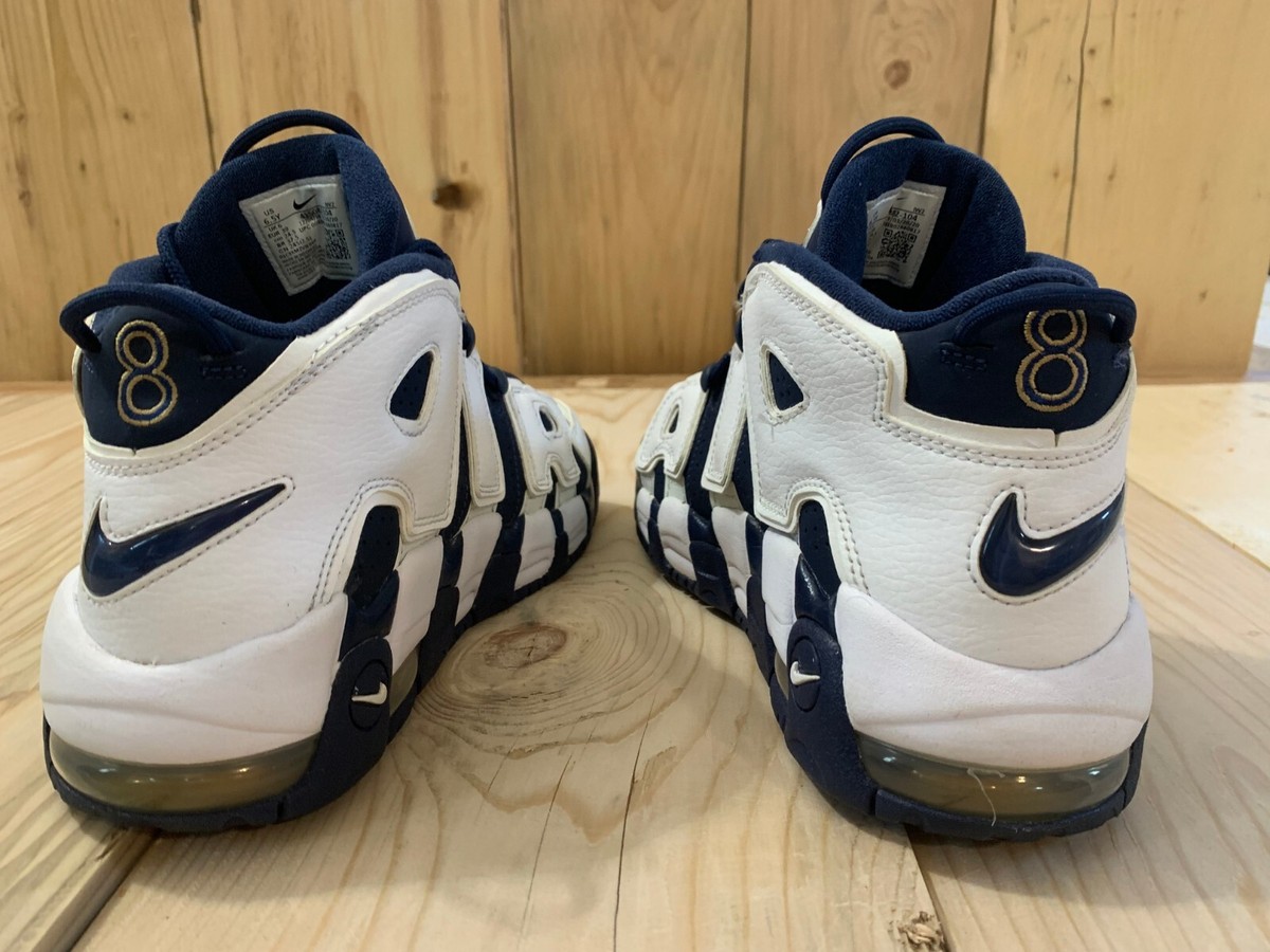 NIKE AIR More Uptempo NavyWhiteRed US Shoe Size 6.5 | Excellent