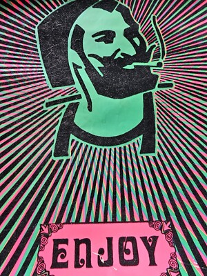 Blacklight Poster Zig Zag Man Enjoy 70's Vintage Poster | eBay