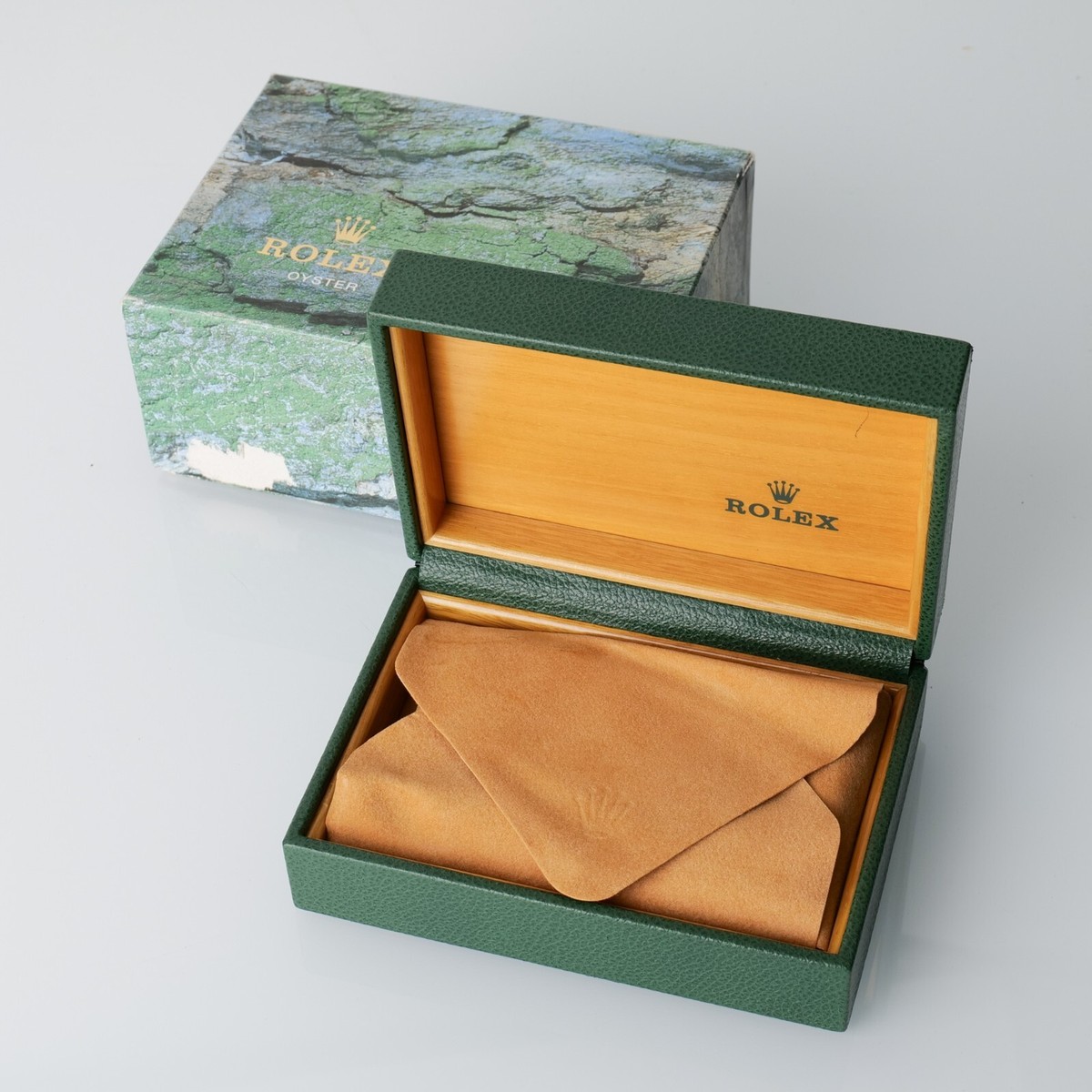 Vintage Green Rolex Box 68.00.04 Complete With Outer Box And