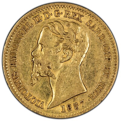 1857 Italy Sardinia 20 Lire Gold Coin - Victor Emmanuel II | eBay