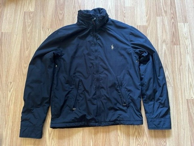 Ralph Lauren Polo Mens Blue Jacket With Zipper Hood Size RN 41381