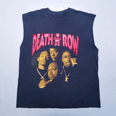 Vtg 90s DEATH ROW RECORDS Tu Pac T-Shirt Dr Dre Snoop Dog Suge