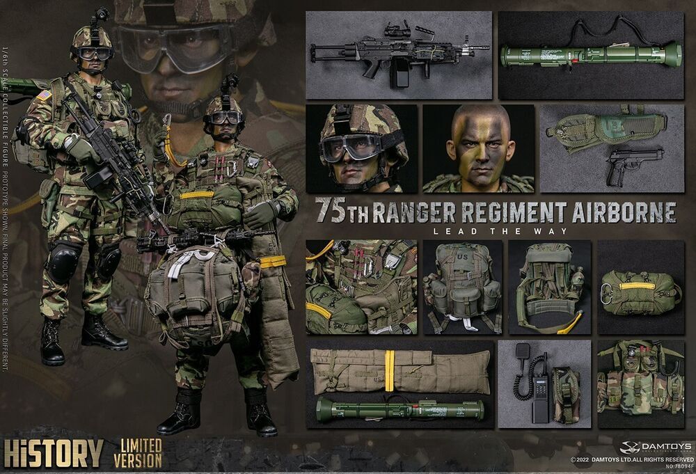 DAMTOYS 78094F US 75th RANGER REGIMENT AIRBORNE SAW GUNNER 1/6