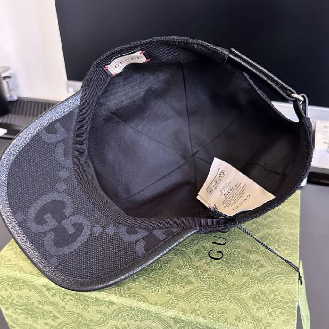 Gucci Black Baseball Cap Jumbo Gg Hat L 59Cm | eBay