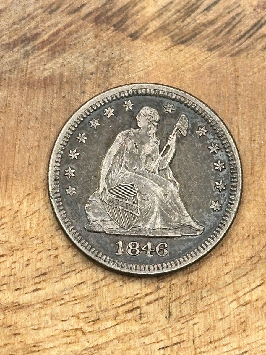 1846 P 25c Seated Liberty Silver Quarter Dollar #6314 | eBay