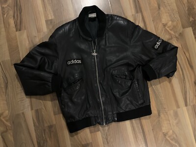 adidas lederjacke Size L Olympic Leather Jacket Adidas Jacke