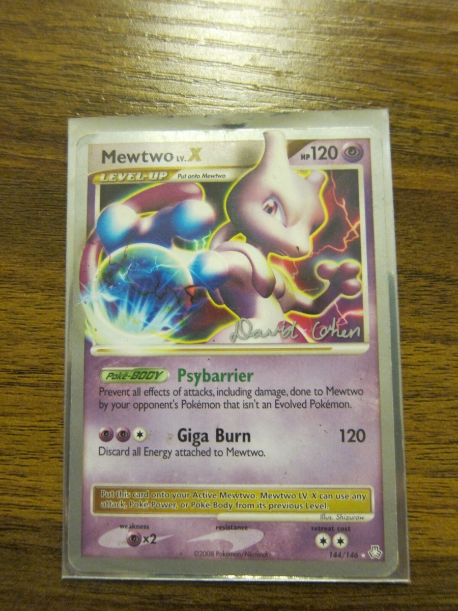Pokémon Card- Mewtwo Level X - 144/146 - World Championship signed