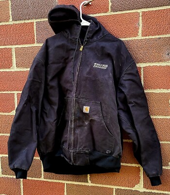 Vintage USA Carhartt J131 BLK Hooded Jacket 2XL Union Black