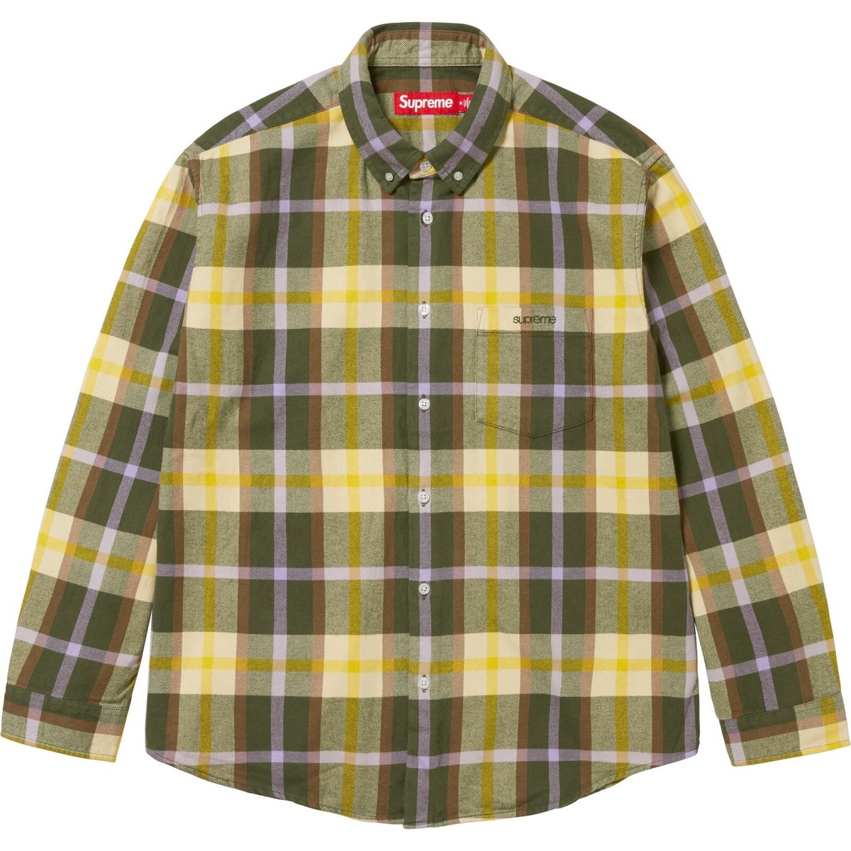 Supreme Plaid Flannel Shirt FW23 3colors Black Blue Green Size S