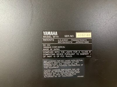 Yamaha WT11 / WX11 Set WIND TONE GENERATOR Synthesizer & MIDI