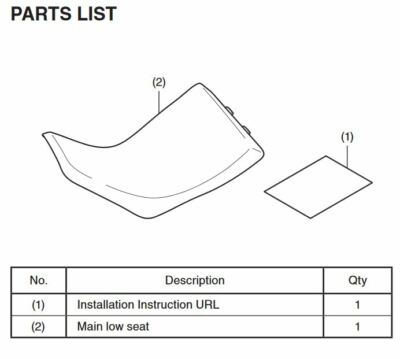 2020-2025 Genuine Honda Africa Twin CRF1100 L1 L2 Low Seat Black