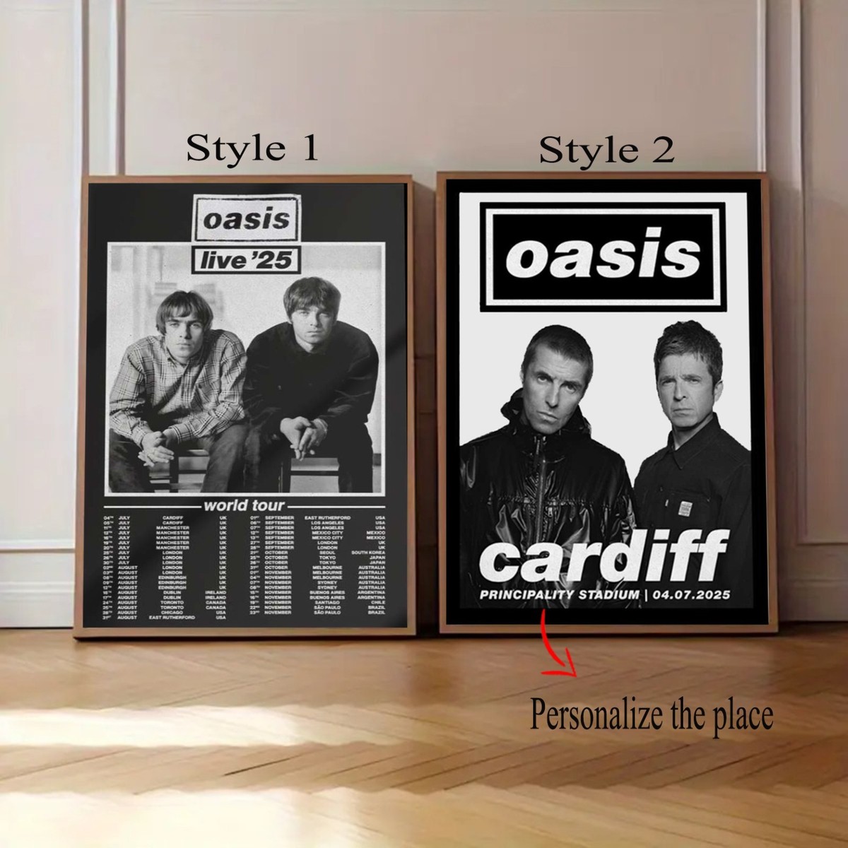 Custom Oasis World Tour 2025 Poster – Personalized Concert Print