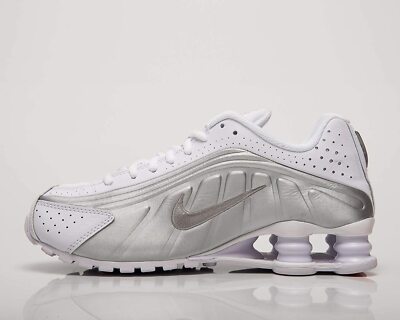 Original Nike Shox R4 White Metallic Silver Trainers BQ4000 100 | eBay
