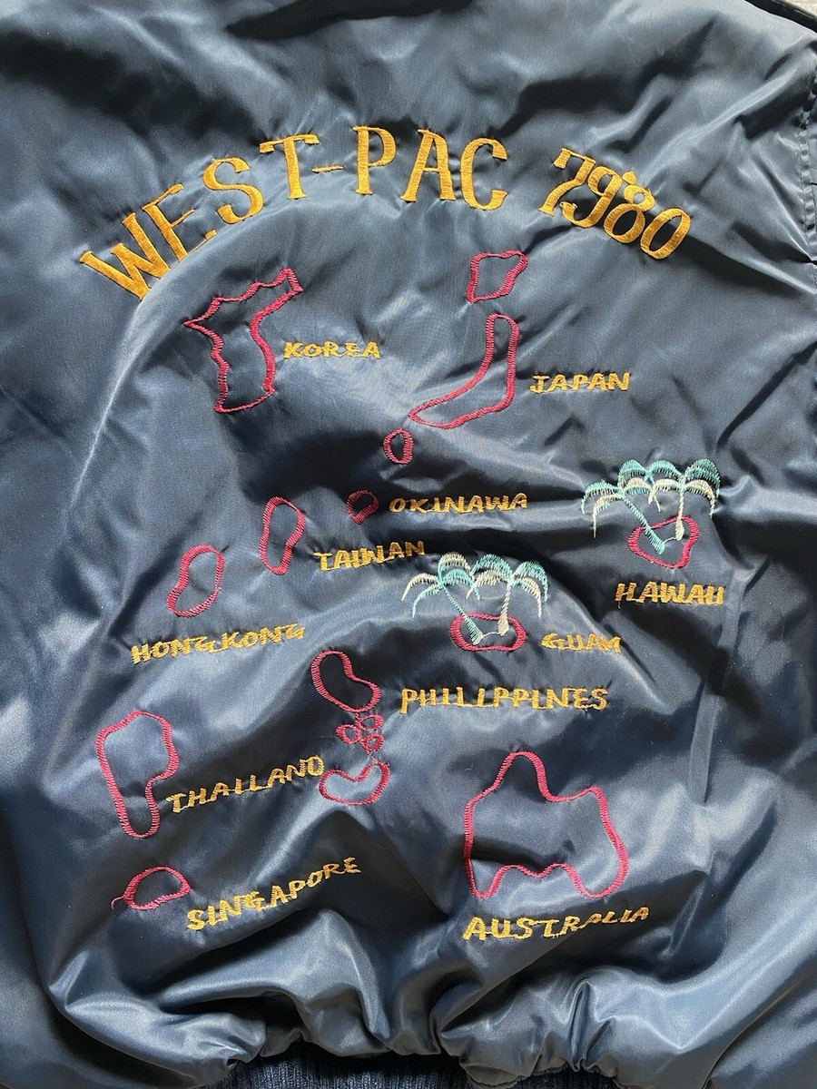 Vintage U.S. Navy West-Pac 79-80 Dragon Souvenir Jacket Men's No
