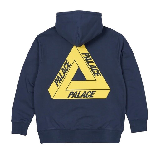 Palace Tri-Puff Print Zip Hoodie Navy Hooded Sweatshirt Size 2XL