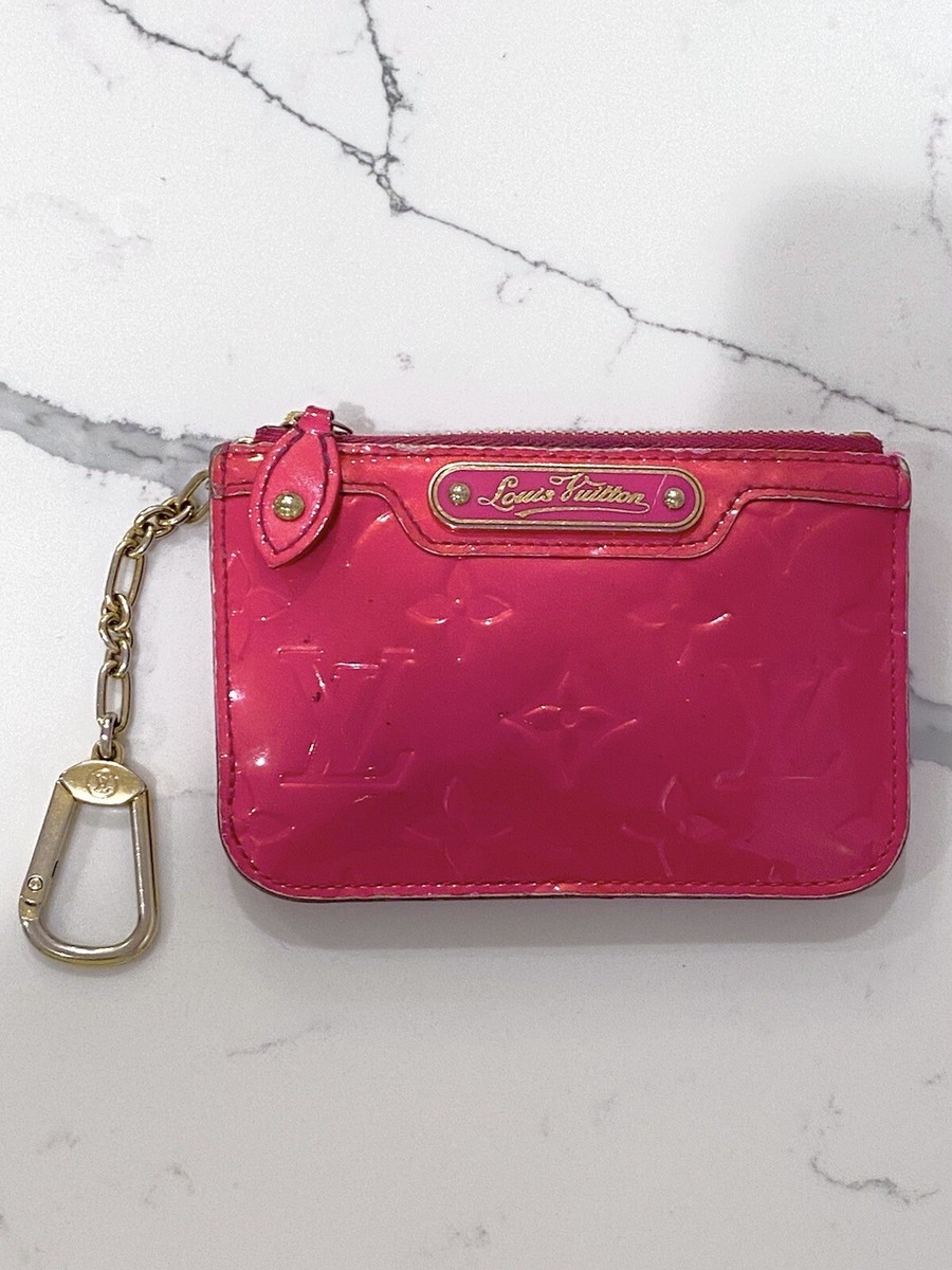 Authentic Louis Vuitton Rose Pop Hot Pink LV Monogram Cles Case