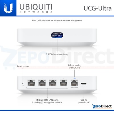Ubiquiti Networks Unifi Managed 4 Port Cloud Gateway Ultra, UCG
