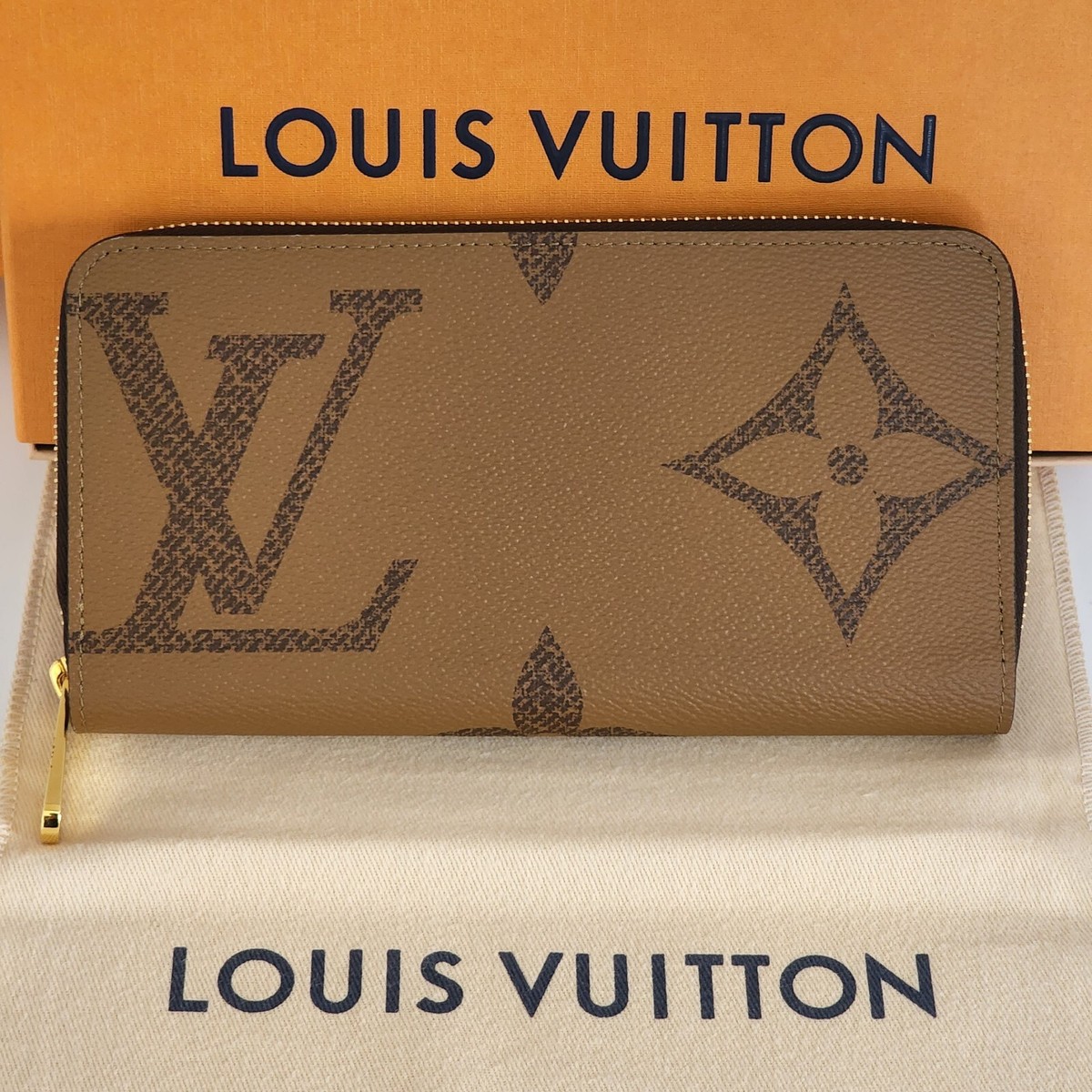🍀LOUIS VUITTON GIANT MONOGRAM Large Zippy Wallet Clutch New MADE