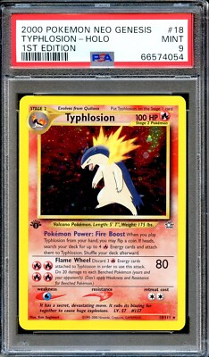 PSA 9 Typhlosion 1st Edition Neo Genesis 18/111 Pokemon Card MINT
