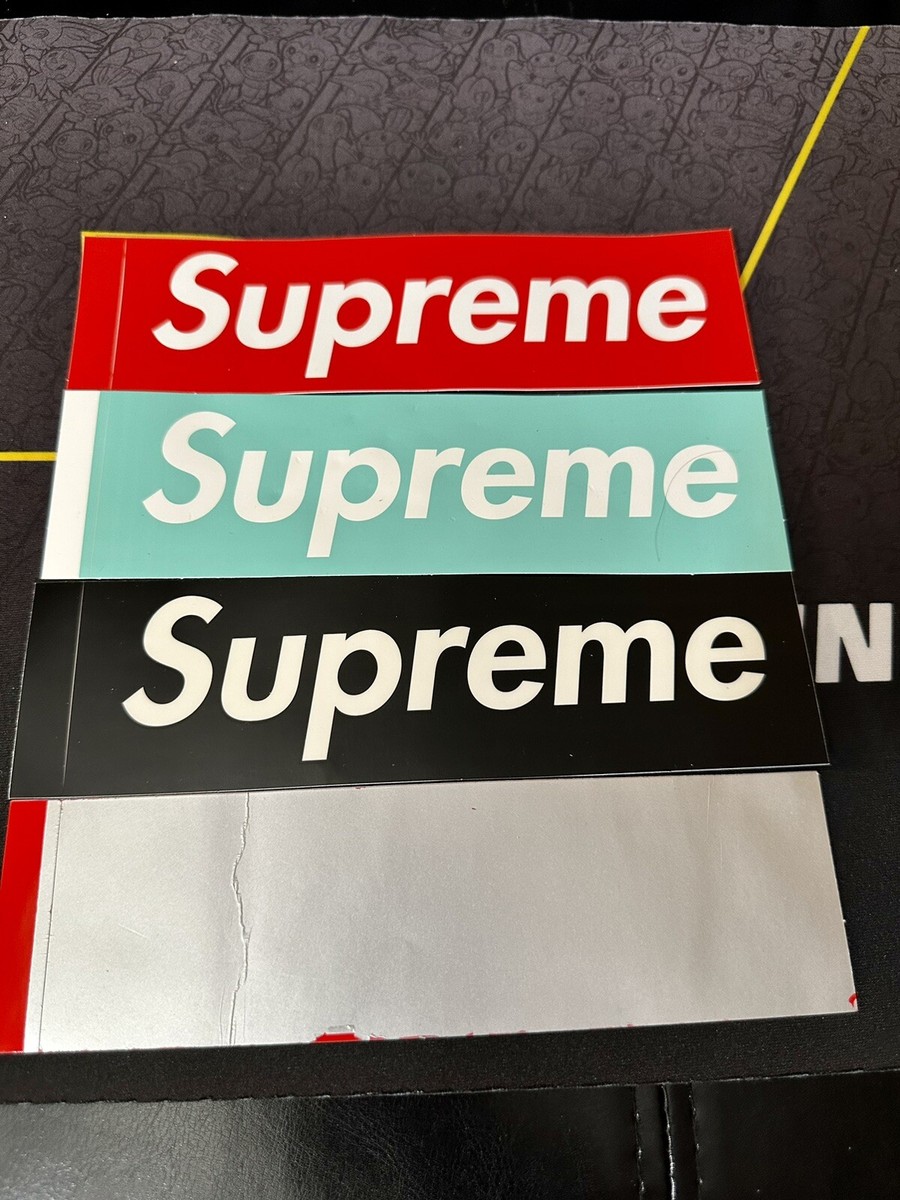 Supreme Box Logo Lot Of 4 Tiffany Black Red Scratch Off | eBay