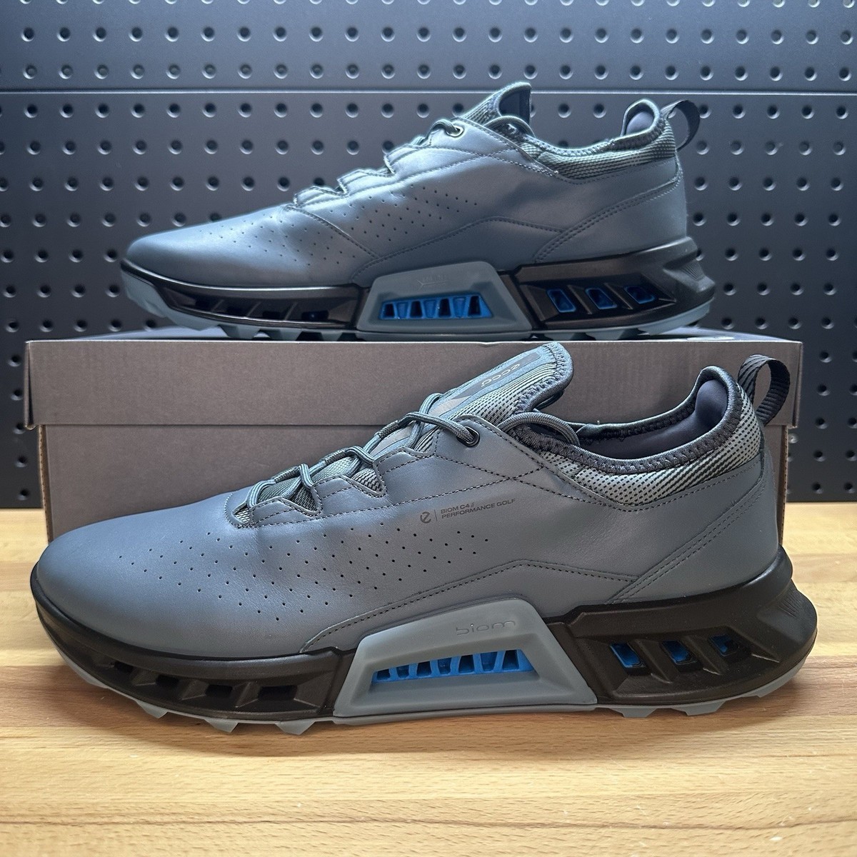 ECCO Biom C4 Gore-Tex Golf Shoe Pavement Blue Grey Men's Size 13