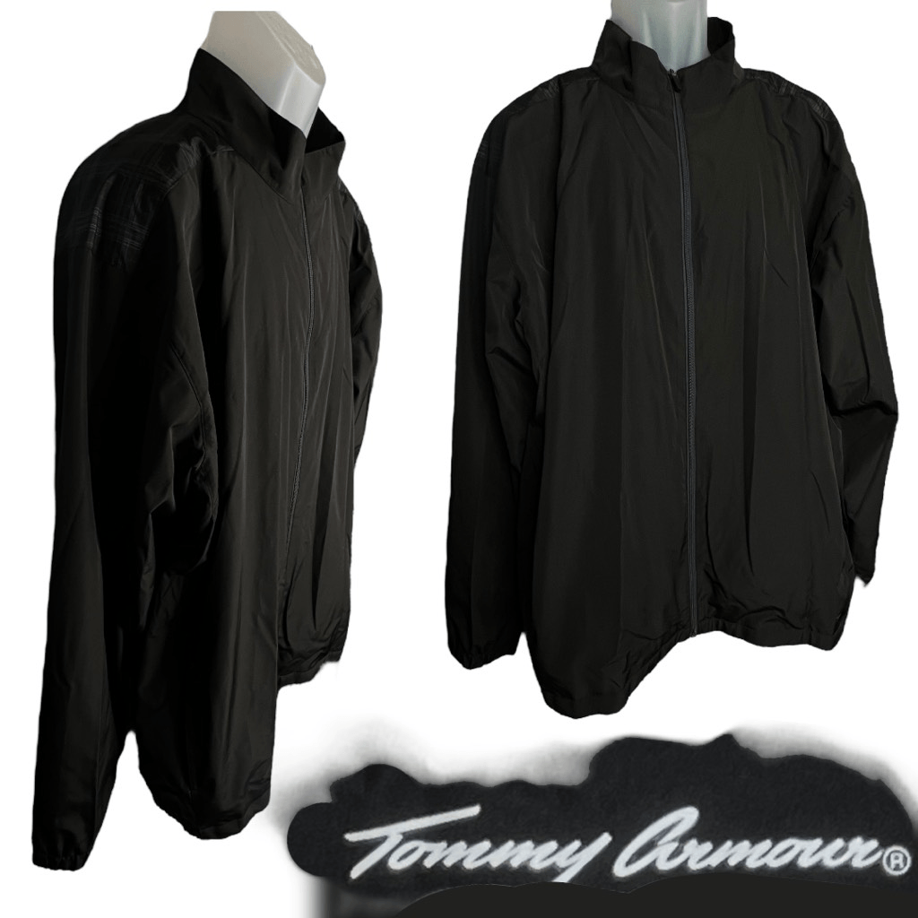 Tommy Armour Golf Jacket Men's XXL Long Sleeve Full Zip Black