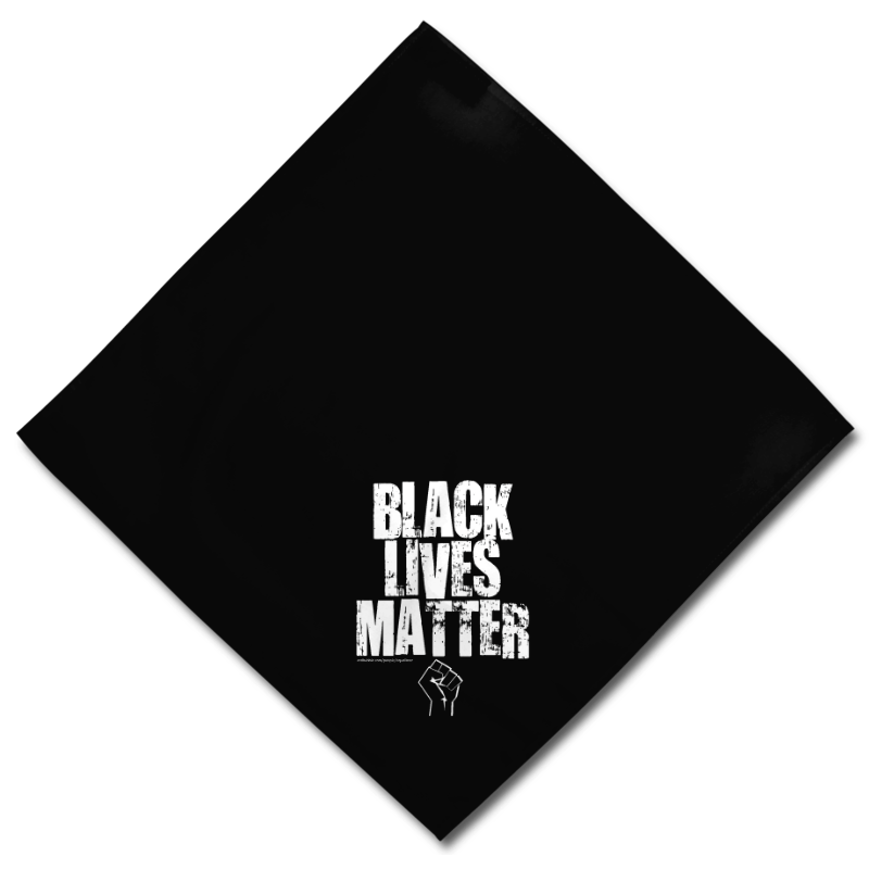 BLACK LIVES MATTER #BLM Logo Design Large Square Black Bandana (22