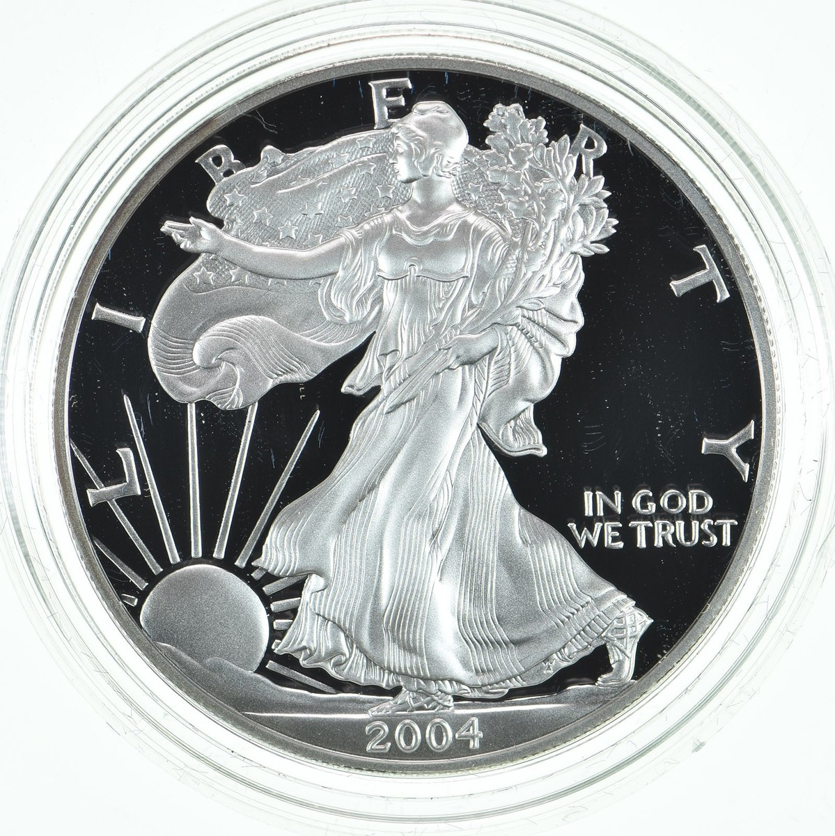 2004-W American Silver Eagle PROOF 1 Oz Silver - Coin & Box & COA