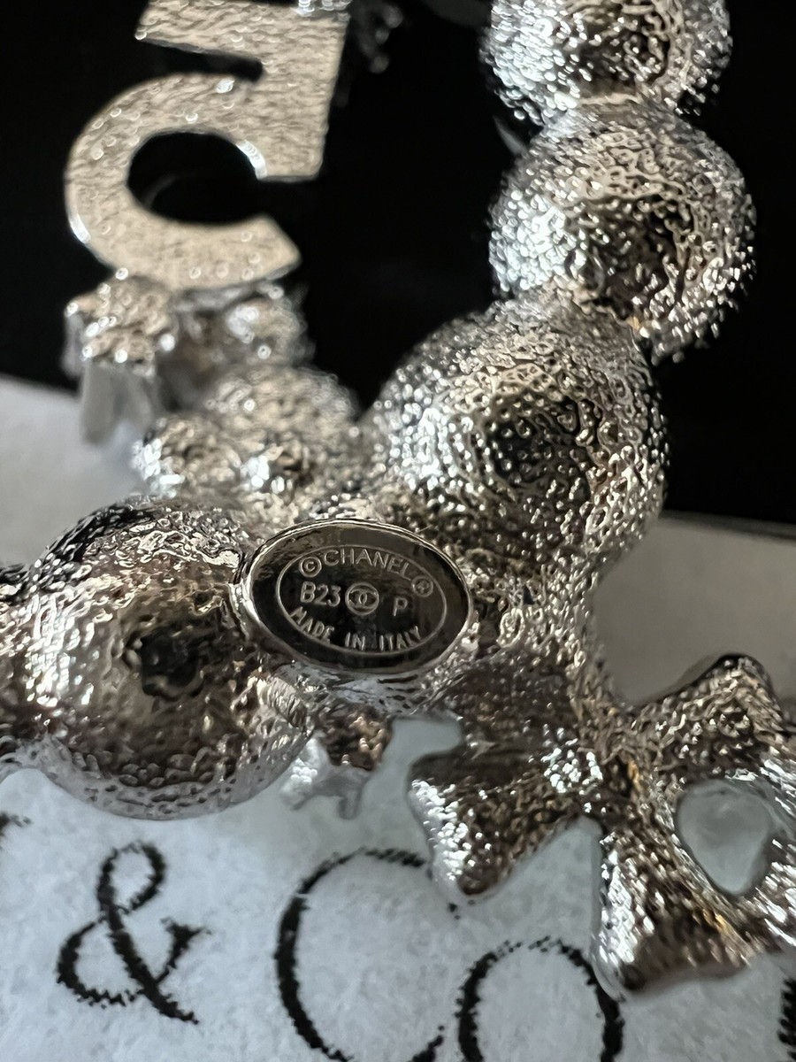 NWT! ✨ RARE! Beautiful 23P CHANEL CC Logo Signature Silver