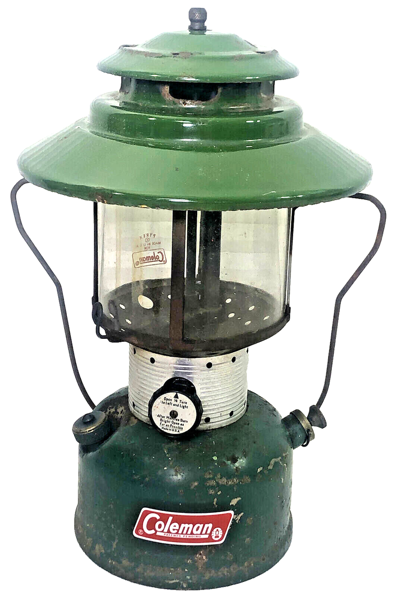 Vintage Coleman Big Hat Double Mantle Lantern Model 228F, Dated 8