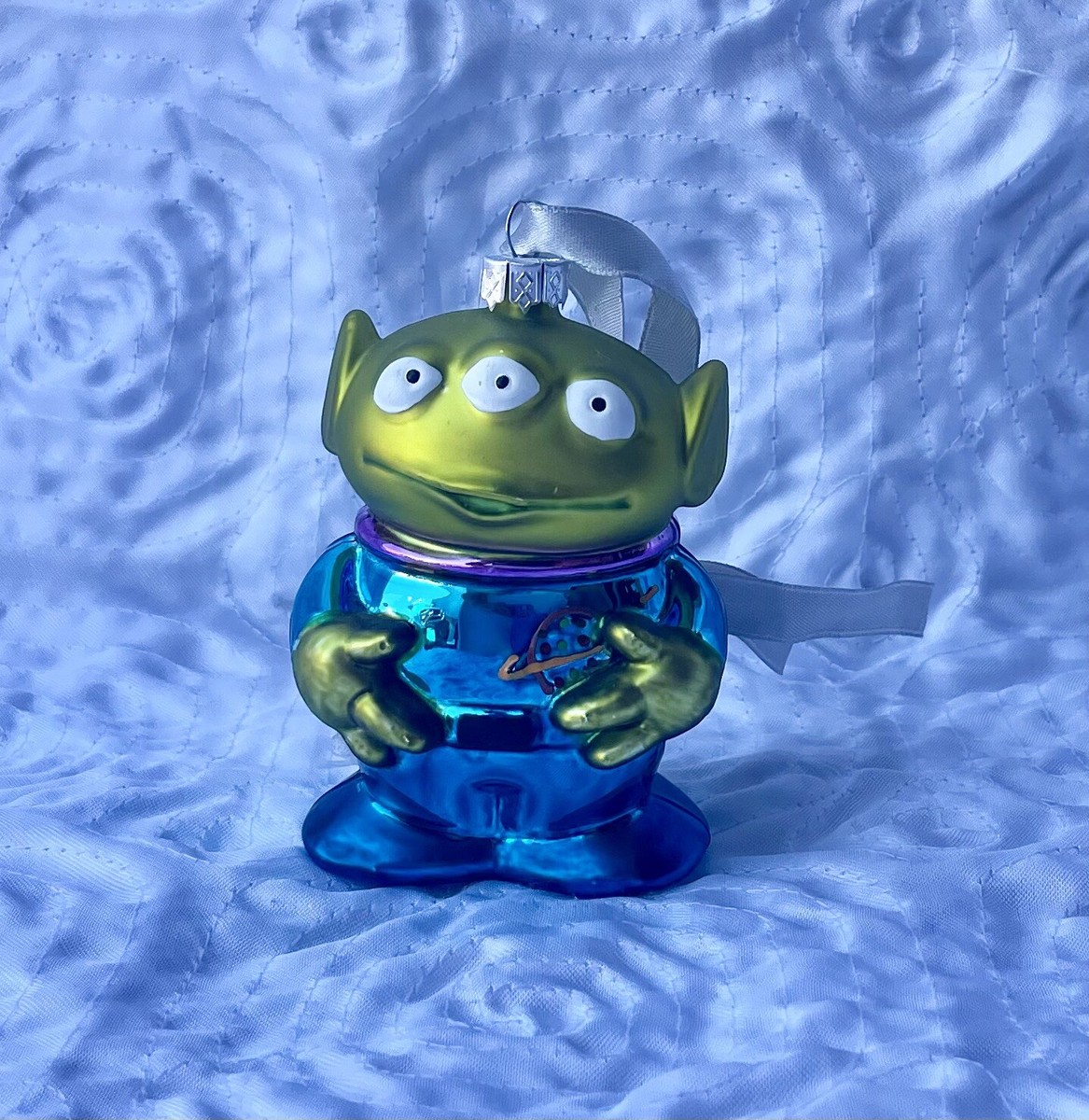 Disney Pixar Toy Story Alien Glass Ornament Pizza Planet RARE