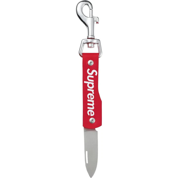 Supreme Leather Clip Knife Red | eBay