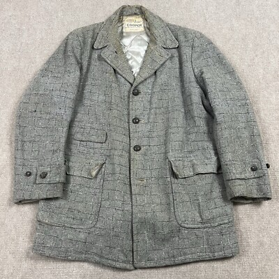 Vintage 50s Cooper Atomic Fleck Wool Car Coat Jacket Size 44R