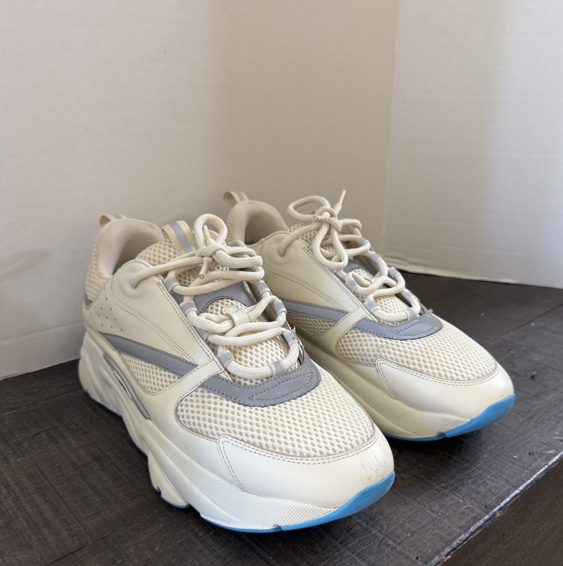 Dior B22 Cream Light Blue Sneakers Size 46 EU 13 US No insoles | eBay