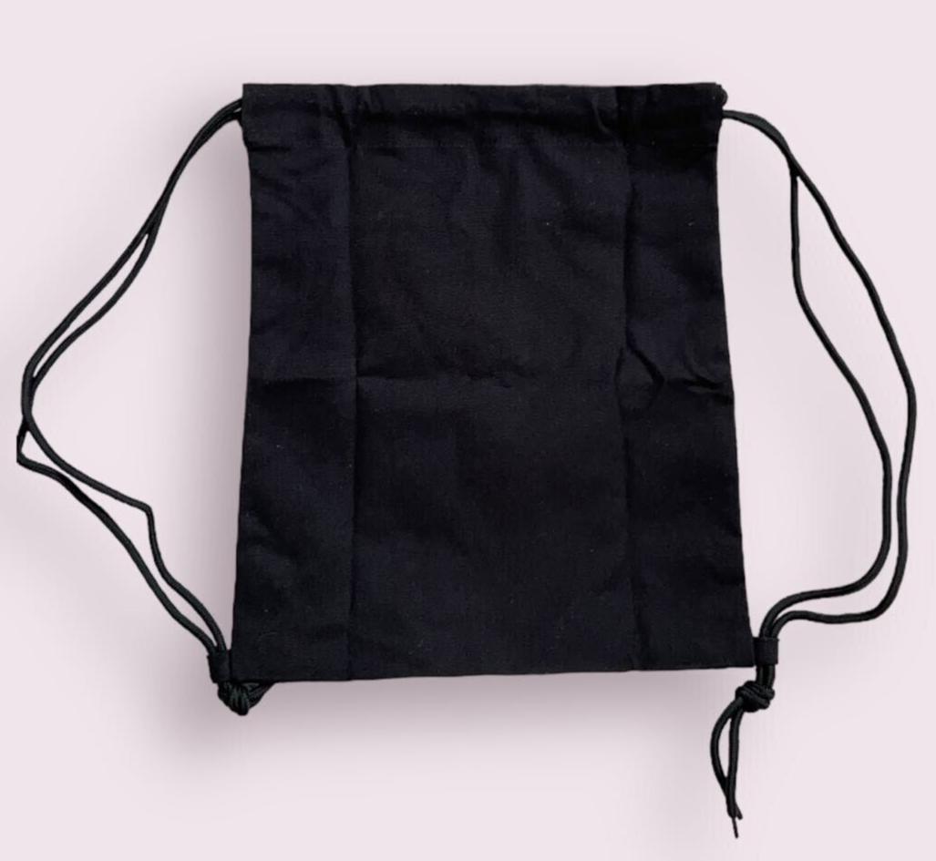 STUSSY Eco Drawstring Bag Knapsack Backpack W/ inner pocket Black